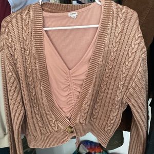 ✮ Cardigan & Cute Baby Pink Top ✮